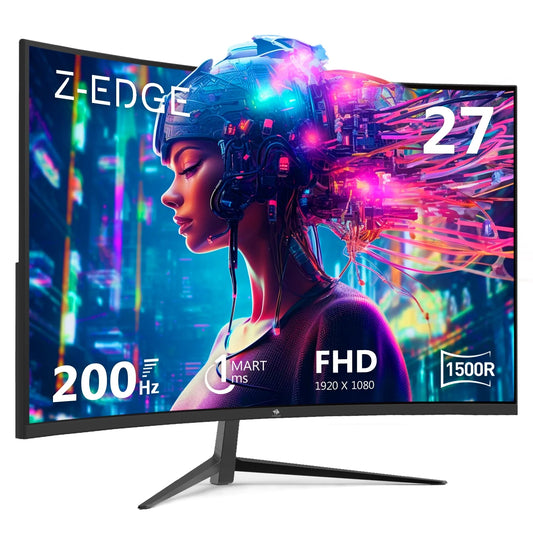 UG27 27-Inch LED Curved Gaming Monitor 200Hz(Dp) 144Hz(Hdmi) 1Ms Full HD 1920X1080 HDMI DP Port