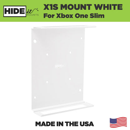 X1S Wall Mount for Xbox One S - Patented in 2019, Made in USA - White Steel Mount for Xbox One S to Safely Store Your Xbox One S on Wall near or behind TV