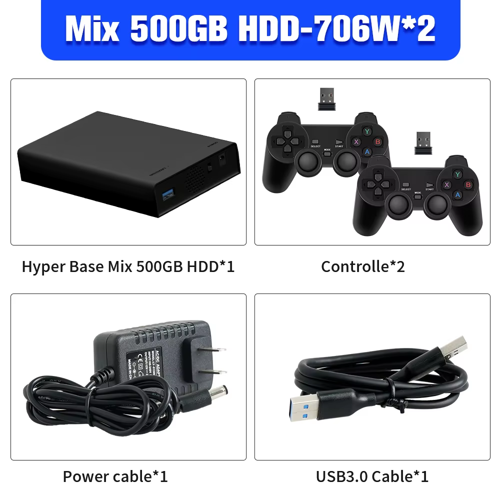 Game Hard Drive&Game Consoles with 38000+ Games for Xbox/Ps3/Ps2/Gamecube/Wii/Wiiu/Saturn Emulator Consoles Plug&Play for WIN PC