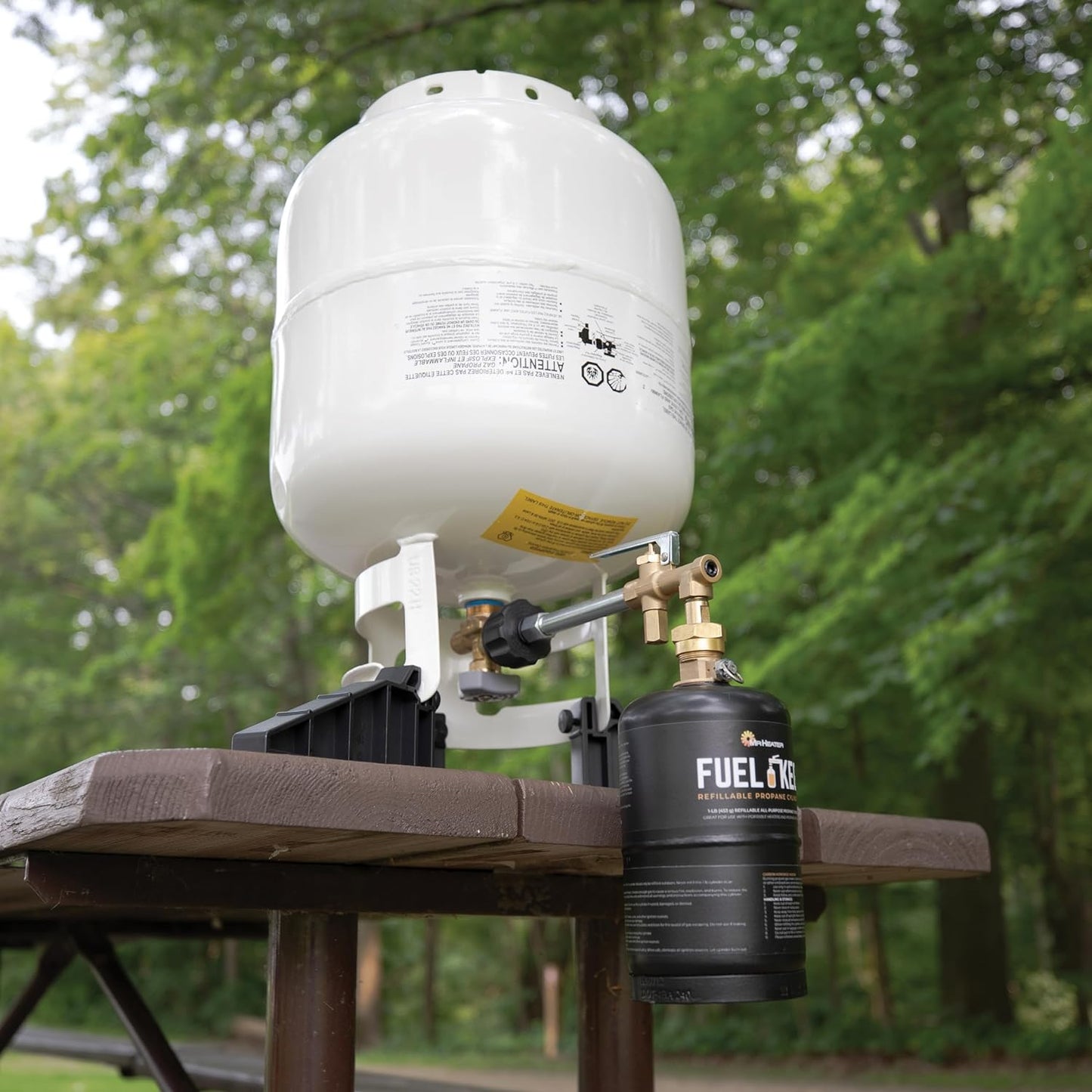 Fuel Keg. - 1 Lb. / 16 Oz. Empty Refillable Propane Tank – DOT Certified, Black
