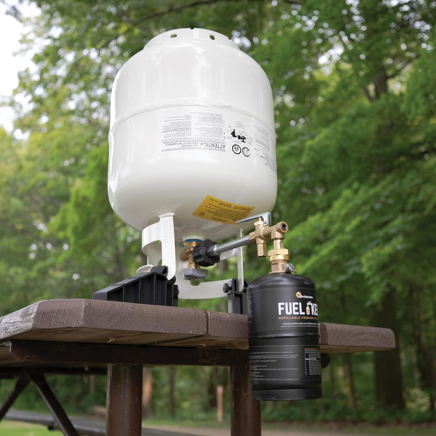 Fuel Keg. - 1 Lb. / 16 Oz. Empty Refillable Propane Tank – DOT Certified, Black