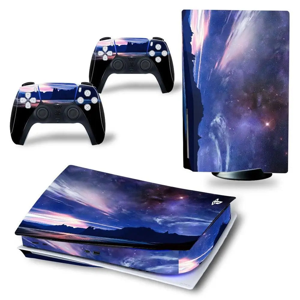 2 in 1 Full Set Sticker for PS5 Disk Console Skin Decal Cover Protective Film Compatible with for Playstation5 Decoration