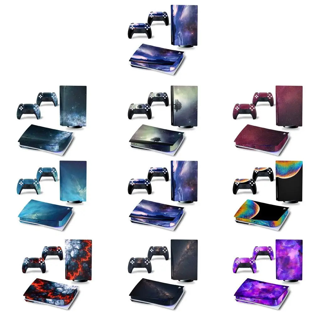 2 in 1 Full Set Sticker for PS5 Disk Console Skin Decal Cover Protective Film Compatible with for Playstation5 Decoration