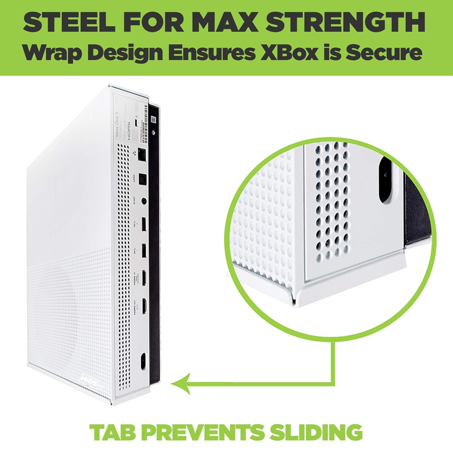 X1S Wall Mount for Xbox One S - Patented in 2019, Made in USA - White Steel Mount for Xbox One S to Safely Store Your Xbox One S on Wall near or behind TV