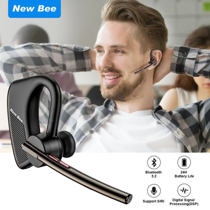 (2 Pack)  Bluetooth Headset M50 Wireless Noise Cancelling Earpiece for Cell Phone