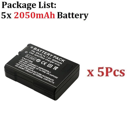 2050mah EN-EL14a EL14 CAMERA BATTERY EN-EL14 For Nikon P7000 P7100 P7800 P7700 D3100 D3200 D3300 D3400 D3500 D5600 D5100 D5300 5Pcs Battery