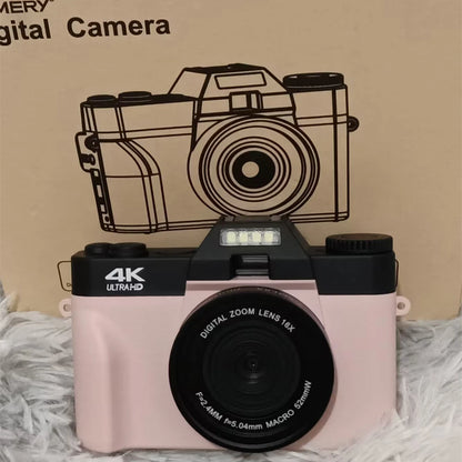 Flip Screen Digital Photo Camera 56MP 4K Photography Camcorder Vlog Selfie Video Camera Youtube Livestream Wide Angle Macro Lens