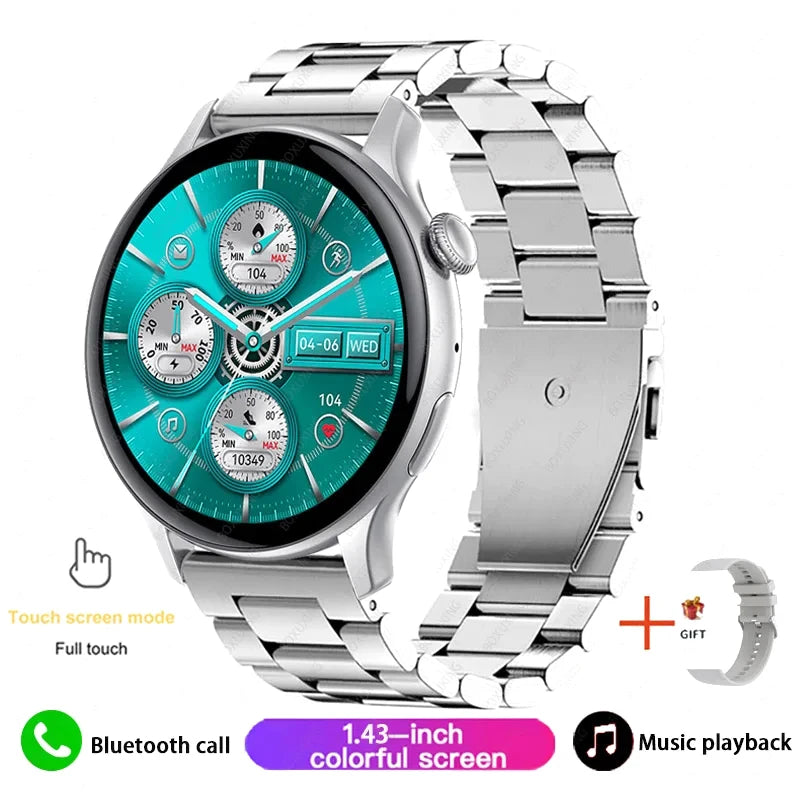 Xiaomi Mijia New Women Bluetooth Call Smartwatch Always Display Time Heart Rate Sports Health Monitoring Music GT4 Smart Watches Silver Steel
