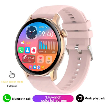 Xiaomi Mijia New Women Bluetooth Call Smartwatch Always Display Time Heart Rate Sports Health Monitoring Music GT4 Smart Watches Pink Silicone