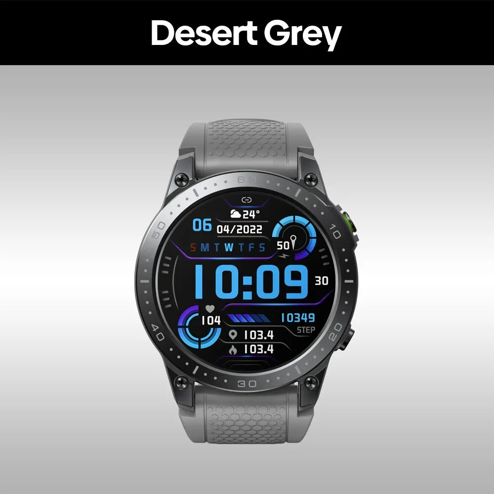 Zeblaze Ares 3 Pro Smart Watch Ultra HD AMOLED Display Voice Calling Function 100+ Sports Modes 24H Health Monitor Smartwatch Desert Grey, United States