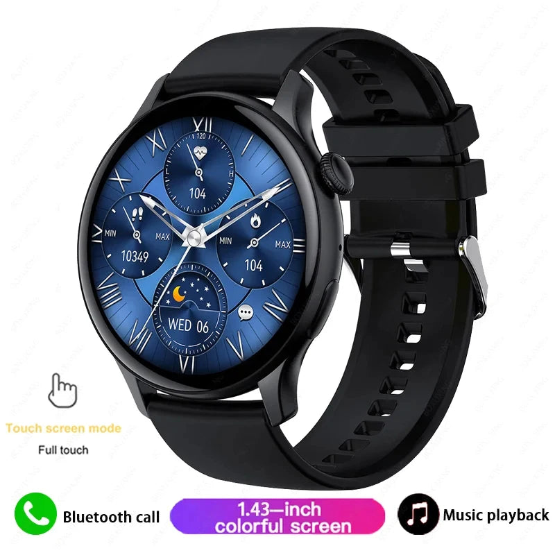 Xiaomi Mijia New Women Bluetooth Call Smartwatch Always Display Time Heart Rate Sports Health Monitoring Music GT4 Smart Watches Black Silicone