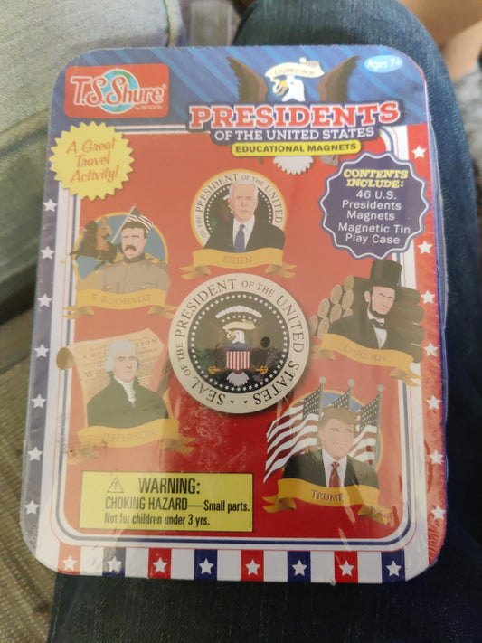 NEW SEALED TS Shure U.S. Presidents Educational Materials Homeschool Metal Tin